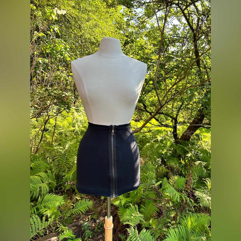 Black Zipper Mini Skirt